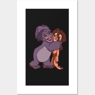 Tarzan and Terk Hugs Posters and Art